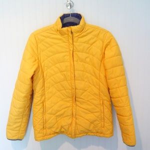 Land's End Classic Yellow and Navy Puffer Jacket